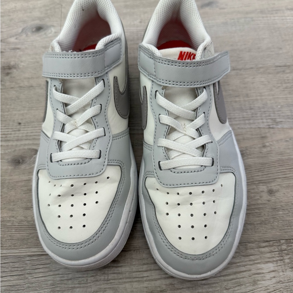 Nike Kids White and Light Gray Low-Top Sneakers